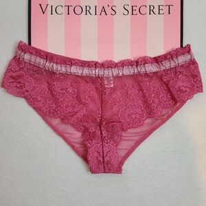 VTG Victoria's Secret Lace Hipster Panty Size Sm Pink